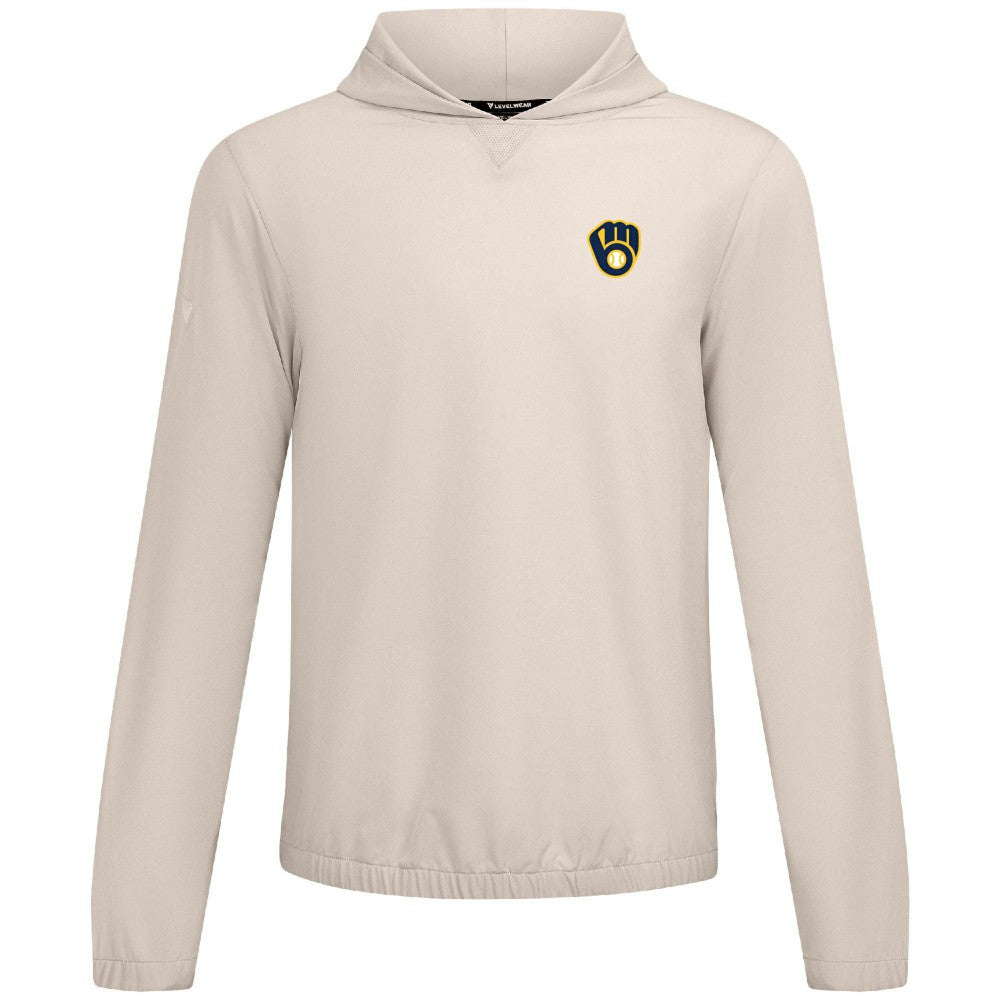 Milwaukee Brewers Levelwear Action Insignia 2.0 Pullover Hoodie - Khaki