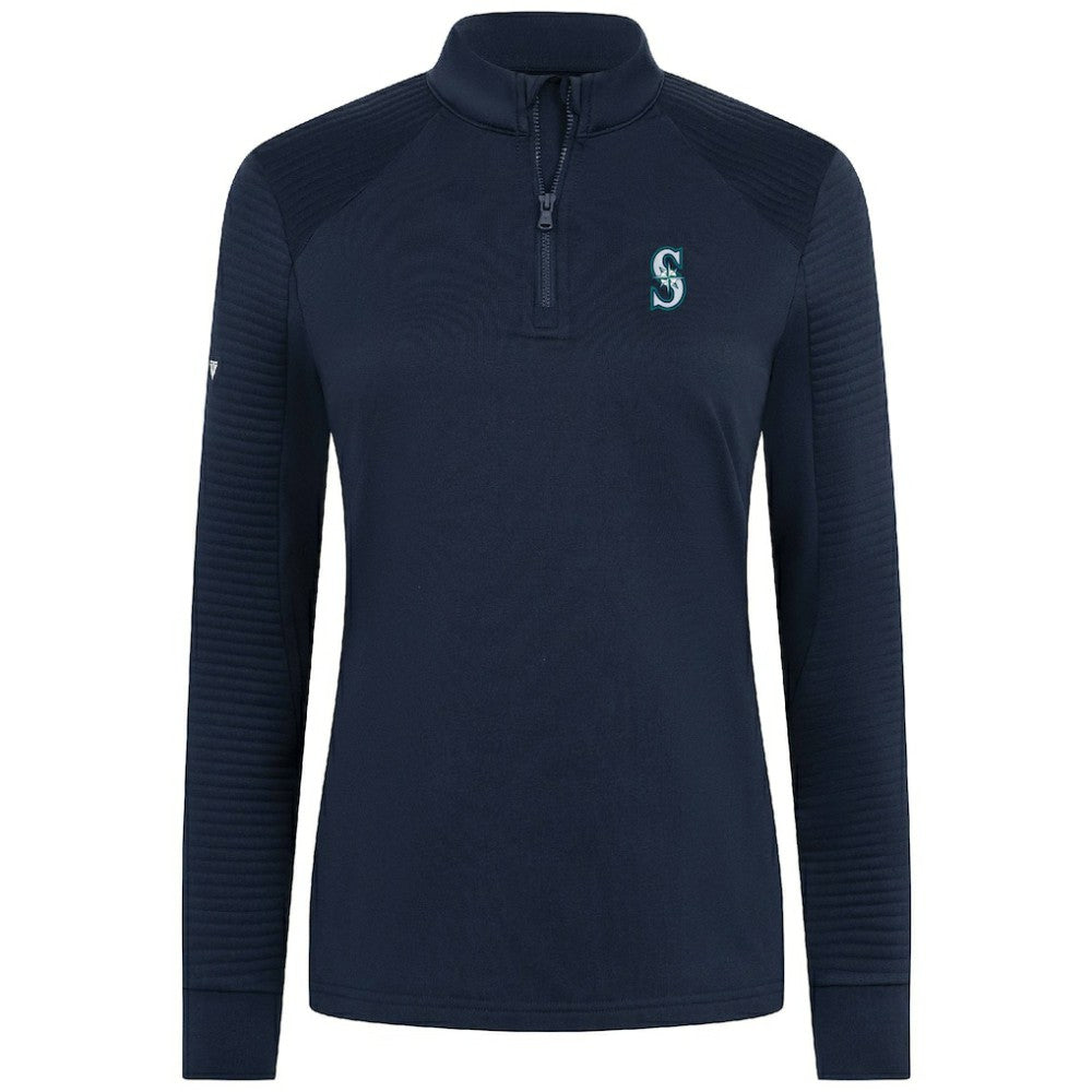 Seattle Mariners Levelwear Women's Power Insignia 2.0 Quarter-Zip Pullover Top - Navy