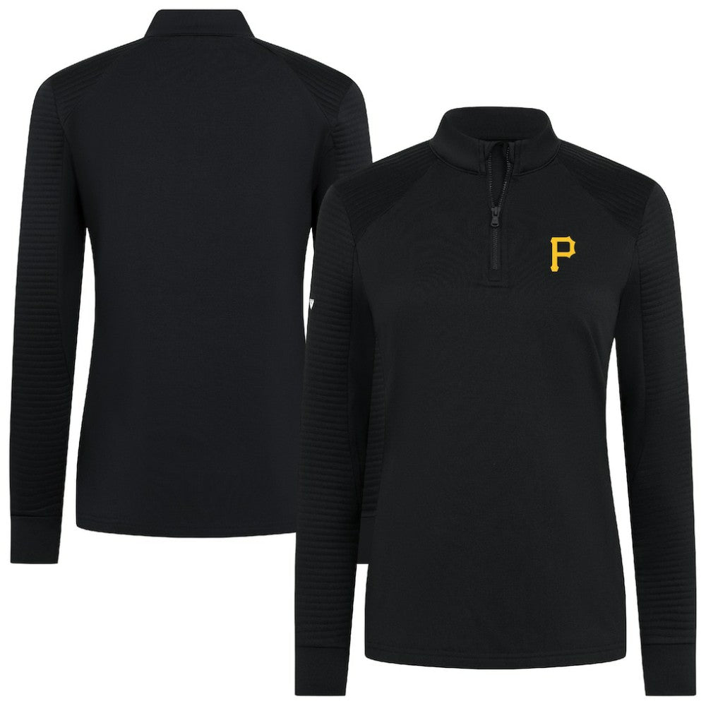 Pittsburgh Pirates Levelwear Women's Power Insignia 2.0 Quarter-Zip Pullover Top - Black