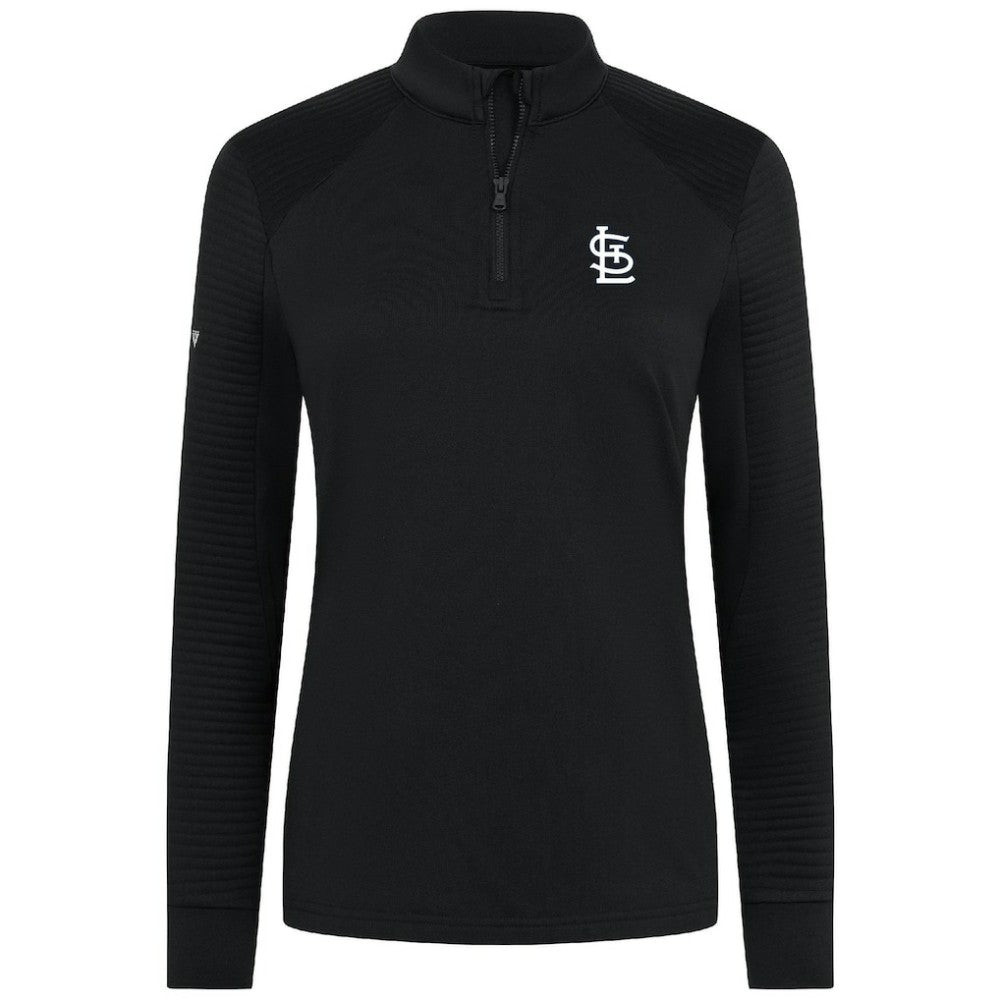 St. Louis Cardinals Levelwear Women's Power Insignia 2.0 Quarter-Zip Pullover Top - Black