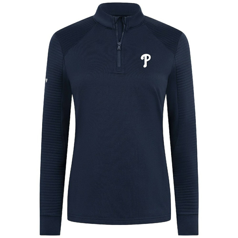 Philadelphia Phillies Levelwear Women's Power Insignia 2.0 Quarter-Zip Pullover Top - Navy