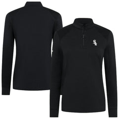 Chicago White Sox Levelwear Women's Power Insignia 2.0 Quarter-Zip Pullover Top - Black