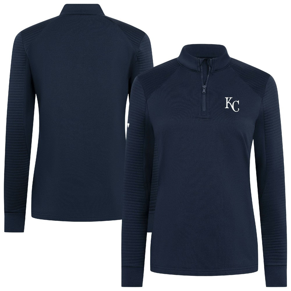 Kansas City Royals Levelwear Women's Power Insignia 2.0 Quarter-Zip Pullover Top - Navy