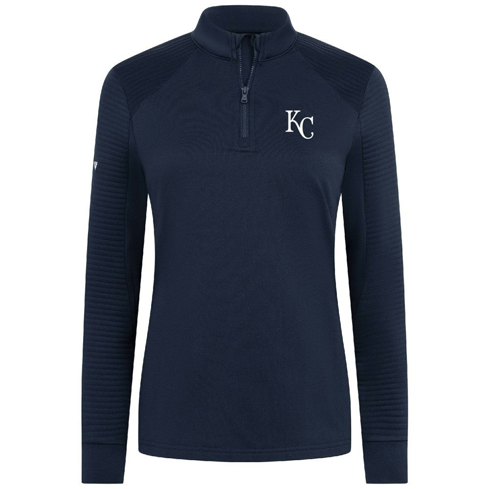 Kansas City Royals Levelwear Women's Power Insignia 2.0 Quarter-Zip Pullover Top - Navy