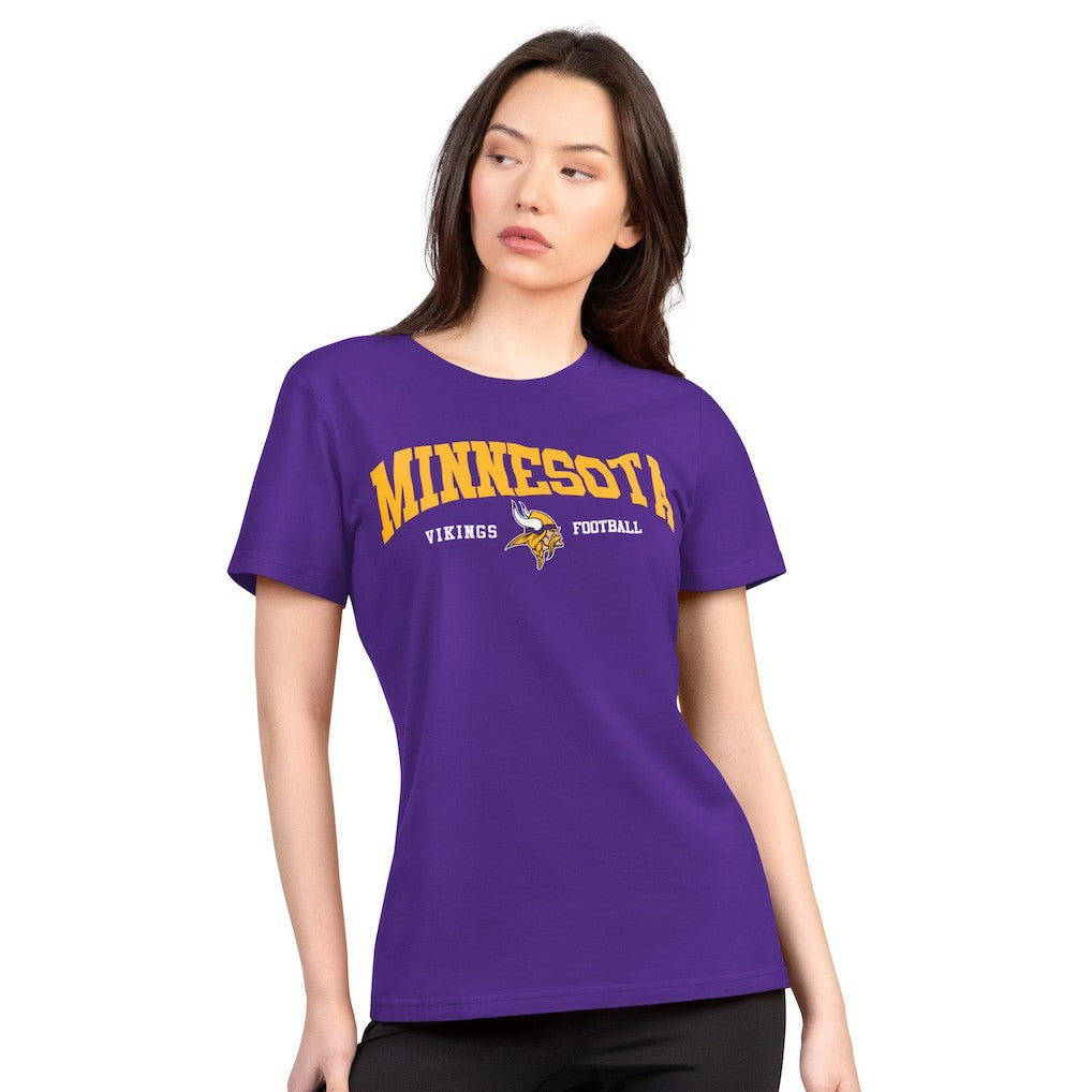 Minnesota Vikings G-III 4Her by Carl Banks Women's Super-Slim Lightweight Winning Crew T-Shirt - Purple for sale