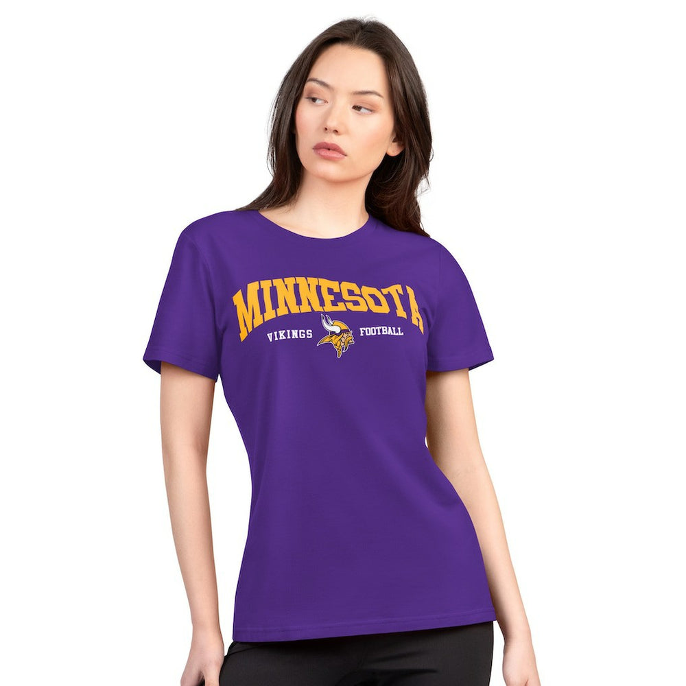 Minnesota Vikings G-III 4Her by Carl Banks Women's Super-Slim Lightweight Winning Crew T-Shirt - Purple for sale