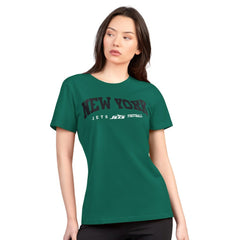 New York Jets G-III 4Her by Carl Banks Women's Super-Slim Lightweight Winning Crew T-Shirt - Green outlet