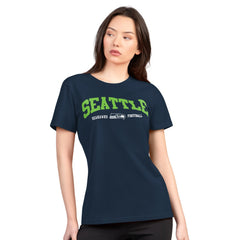 Seattle Seahawks G-III 4Her by Carl Banks Women's Super-Slim Lightweight Winning Crew T-Shirt - Navy sale