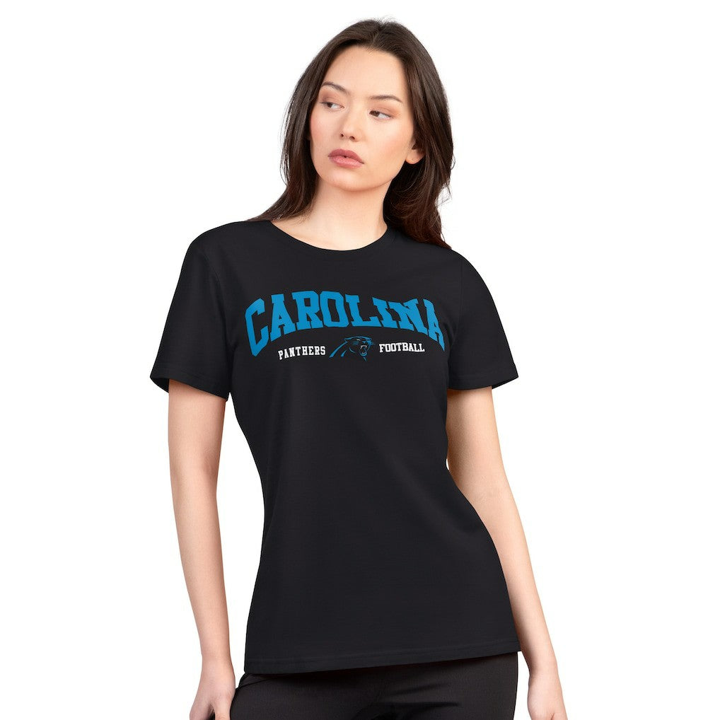 Carolina Panthers G-III 4Her by Carl Banks Women's Super-Slim Lightweight Winning Crew T-Shirt - Black sale