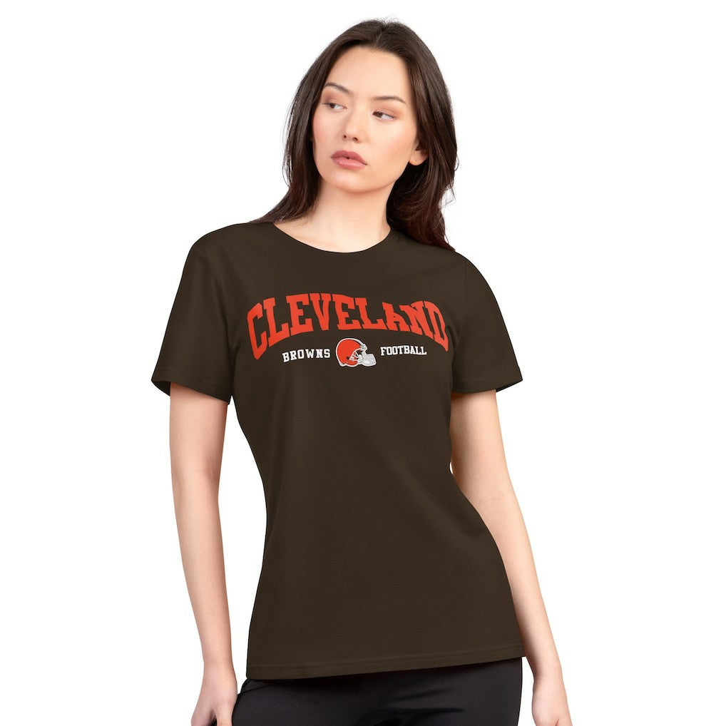 Cleveland Browns G-III 4Her by Carl Banks Women's Super-Slim Lightweight Winning Crew T-Shirt - Brown cheap