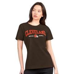 Cleveland Browns G-III 4Her by Carl Banks Women's Super-Slim Lightweight Winning Crew T-Shirt - Brown cheap