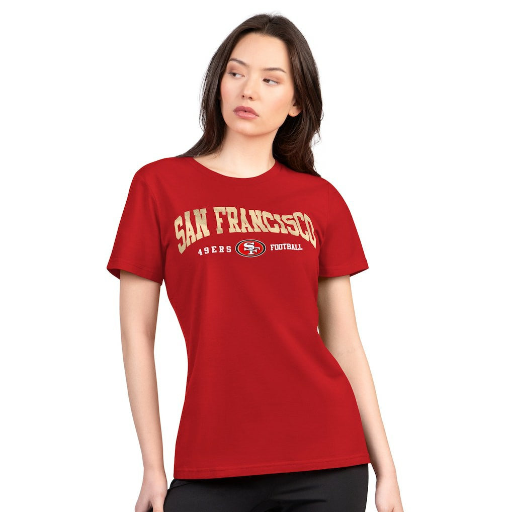 San Francisco 49ers G-III 4Her by Carl Banks Women's Super-Slim Lightweight Winning Crew T-Shirt - Scarlet on sale