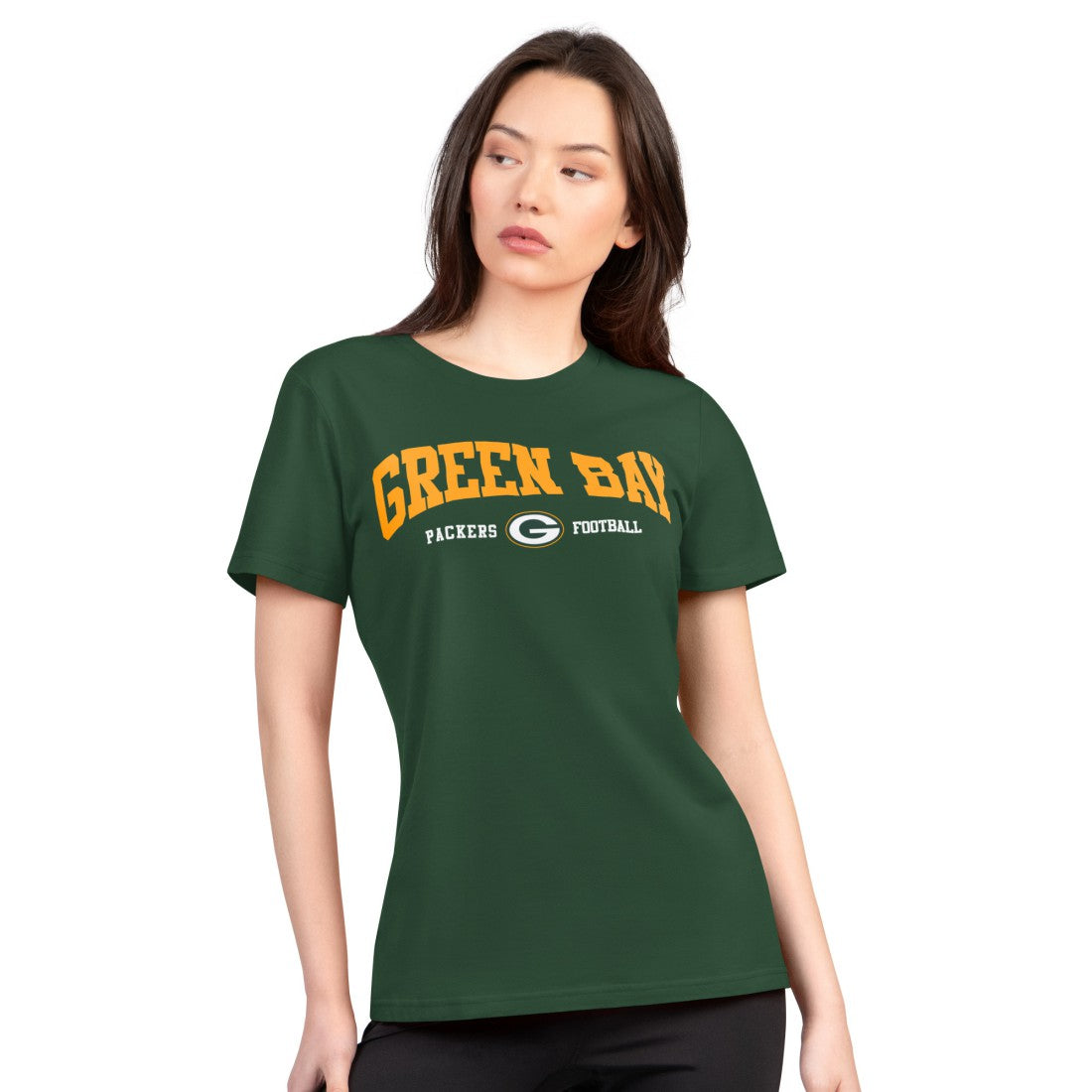 Green Bay Packers G-III 4Her by Carl Banks Women's Super-Slim Lightweight Winning Crew T-Shirt - Green outlet