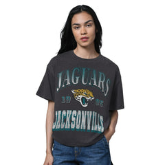Jacksonville Jaguars Starter Women's Oversized Hall of Fame T-Shirt - Heather Black discount