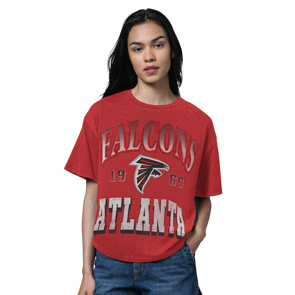 Atlanta Falcons Starter Women's Oversized Hall of Fame T-Shirt - Heather Red online