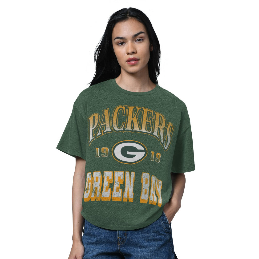 Green Bay Packers Starter Women's Oversized Hall of Fame T-Shirt - Heather Green outlet
