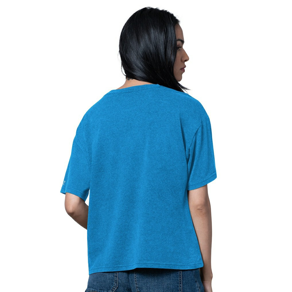 Los Angeles Chargers Starter Women's Oversized Hall of Fame T-Shirt - Heather Powder Blue discount