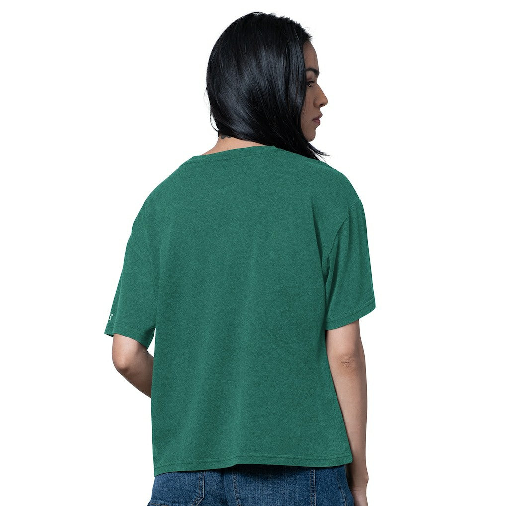 New York Jets Starter Women's Oversized Hall of Fame T-Shirt - Heather Green cheap