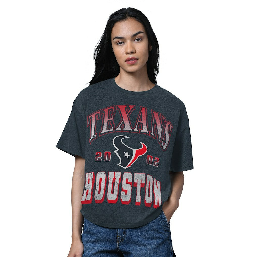 Houston Texans Starter Women's Oversized Hall of Fame T-Shirt - Heather Navy online