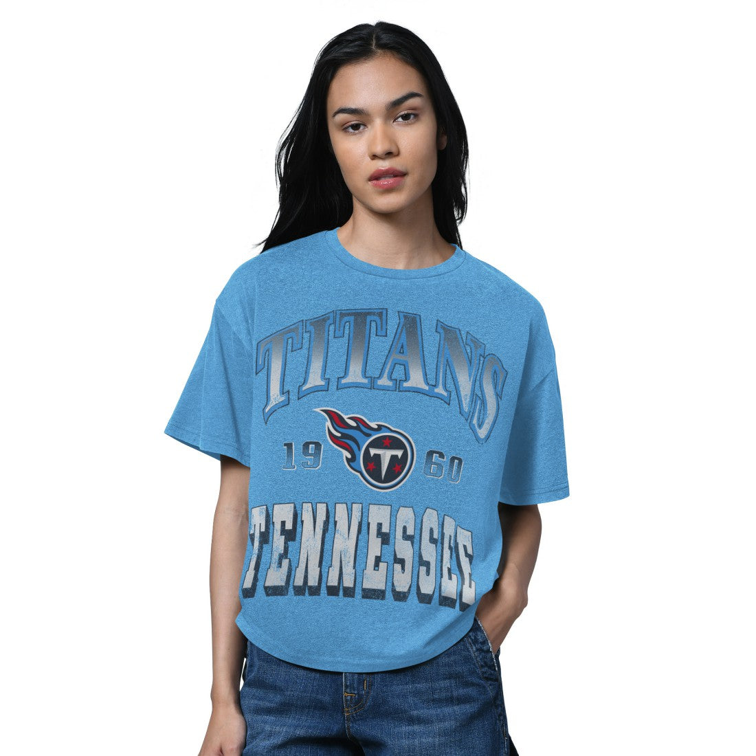 Tennessee Titans Starter Women's Oversized Hall of Fame T-Shirt - Light Blue online