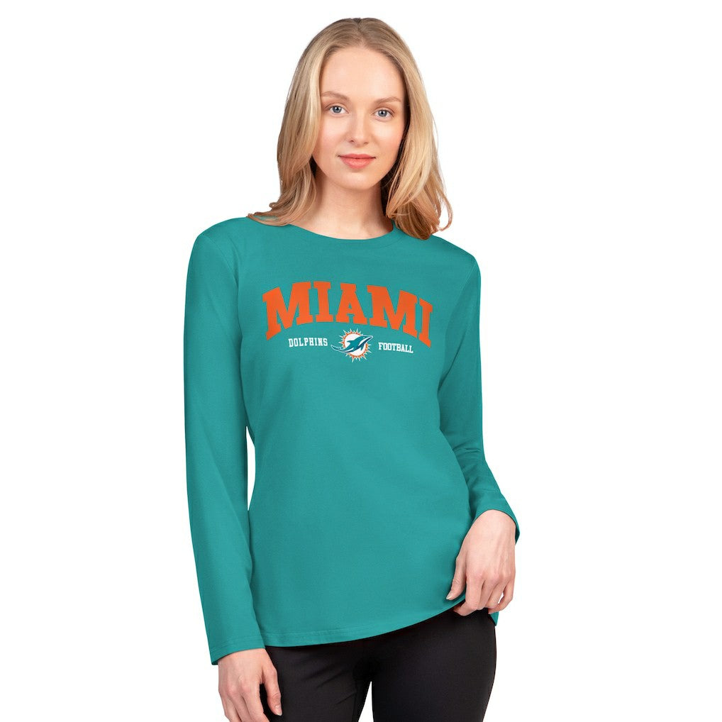 Miami Dolphins G-III 4Her by Carl Banks Women's Best Play Long Sleeve T-Shirt - Aqua on sale