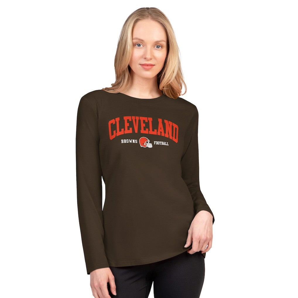 Cleveland Browns G-III 4Her by Carl Banks Women's Best Play Long Sleeve T-Shirt - Brown outlet