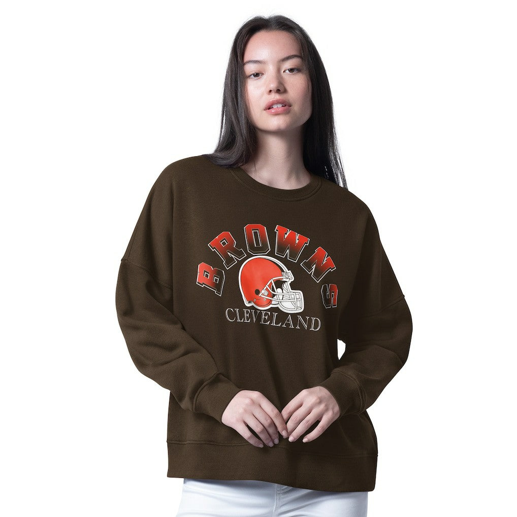 Cleveland Browns G-III 4Her by Carl Banks Women's Oversized Feud Sweatshirt - Brown sale