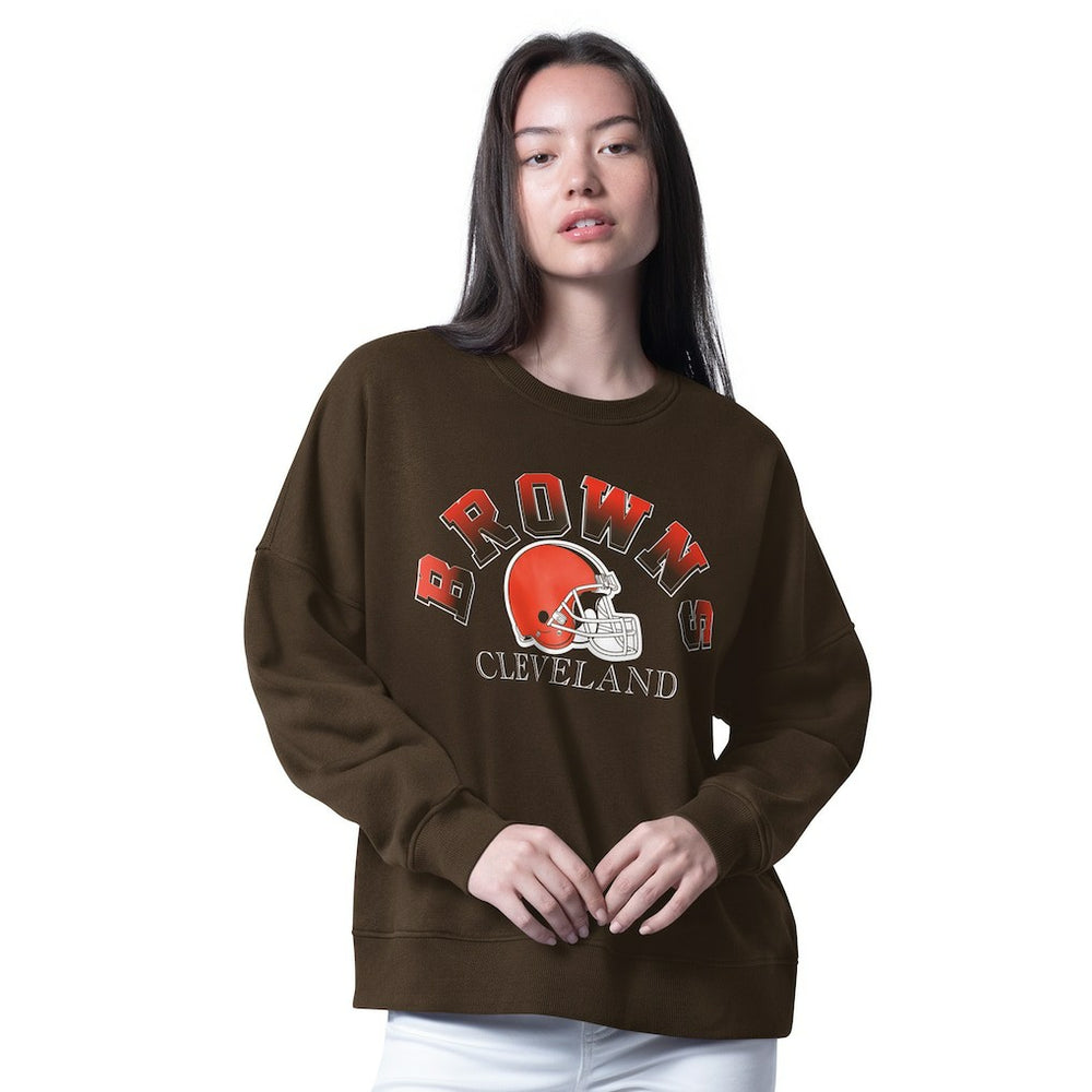 Cleveland Browns G-III 4Her by Carl Banks Women's Oversized Feud Sweatshirt - Brown sale