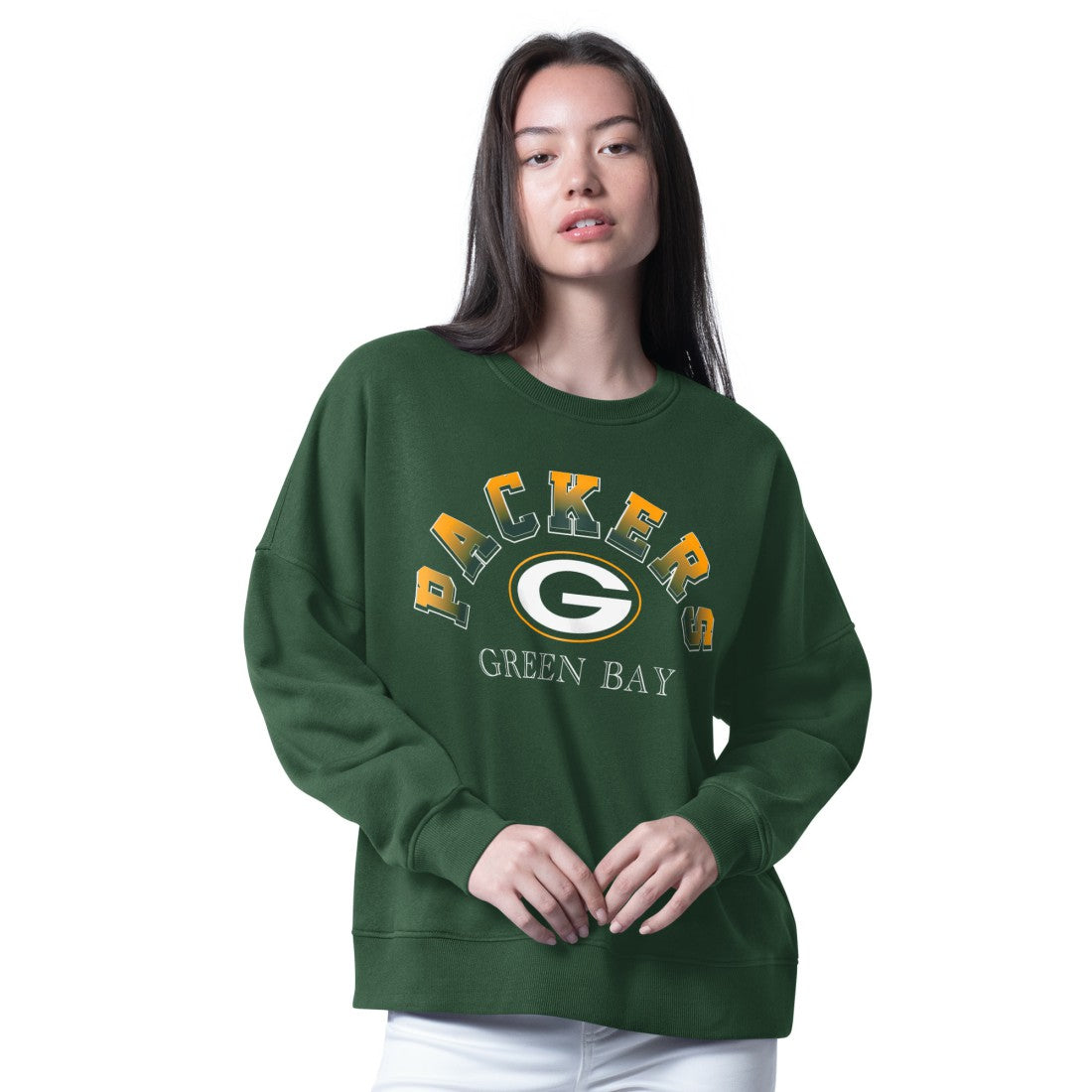 Green Bay Packers G-III 4Her by Carl Banks Women's Oversized Feud Sweatshirt - Green discount