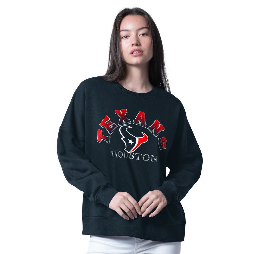 Houston Texans G-III 4Her by Carl Banks Women's Oversized Feud Sweatshirt - Navy discount