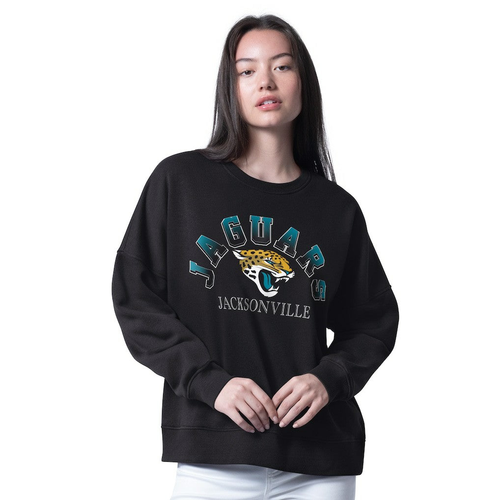 Jacksonville Jaguars G-III 4Her by Carl Banks Women's Oversized Feud Sweatshirt - Black outlet