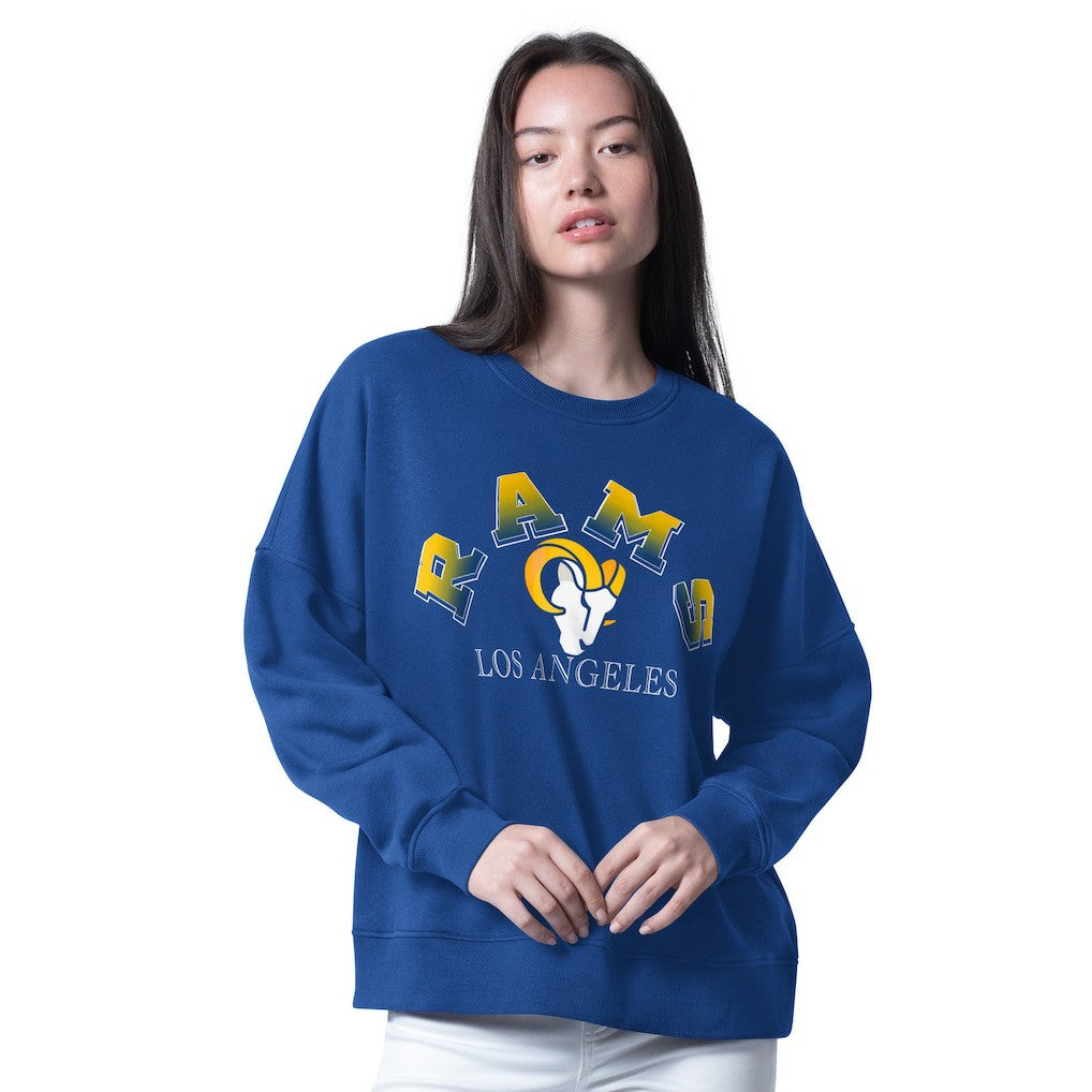 Los Angeles Rams G-III 4Her by Carl Banks Women's Oversized Feud Sweatshirt - Royal outlet