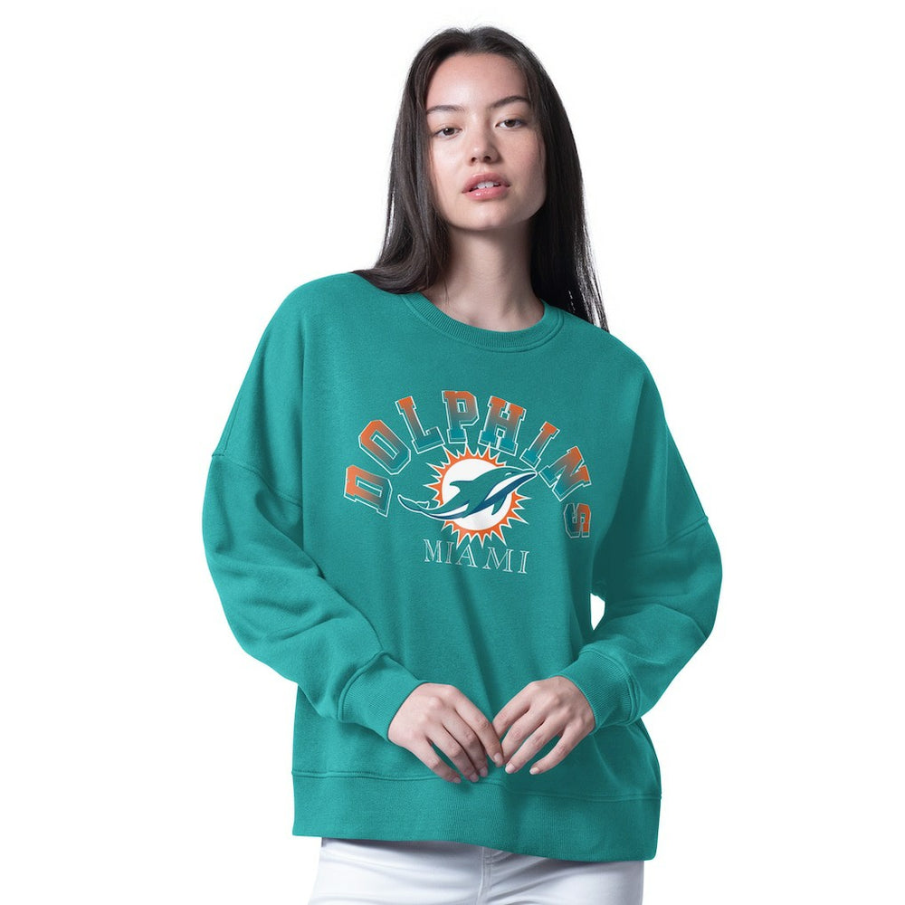 Miami Dolphins G-III 4Her by Carl Banks Women's Oversized Feud Sweatshirt - Aqua online