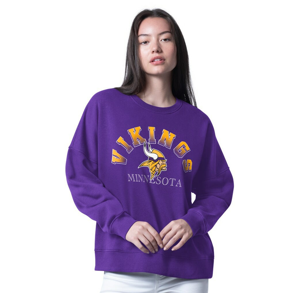 Minnesota Vikings G-III 4Her by Carl Banks Women's Oversized Feud Sweatshirt - Purple on sale