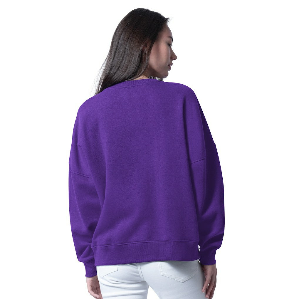 Minnesota Vikings G-III 4Her by Carl Banks Women's Oversized Feud Sweatshirt - Purple on sale