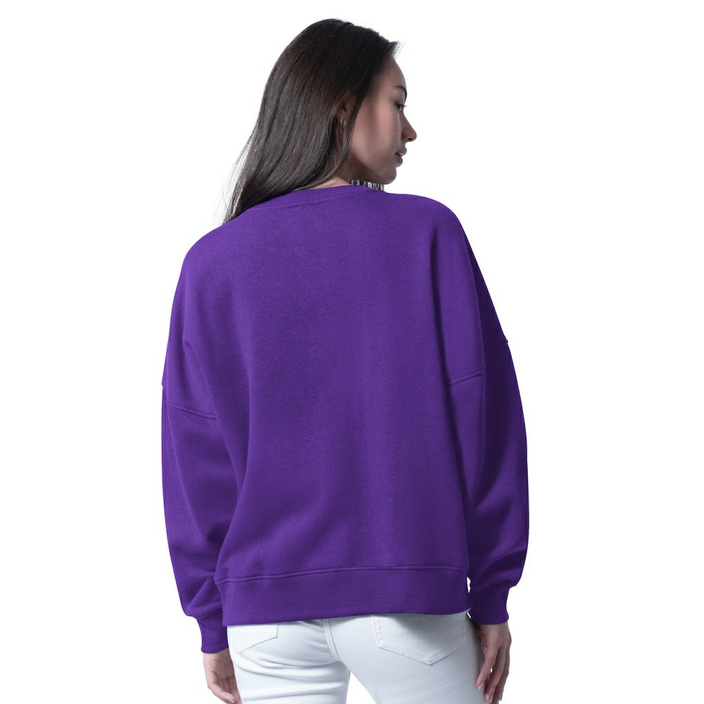 Minnesota Vikings G-III 4Her by Carl Banks Women's Oversized Feud Sweatshirt - Purple on sale