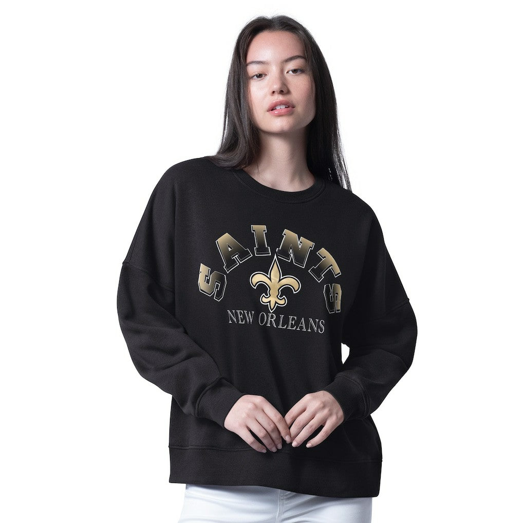 New Orleans Saints G-III 4Her by Carl Banks Women's Oversized Feud Sweatshirt - Black for sale