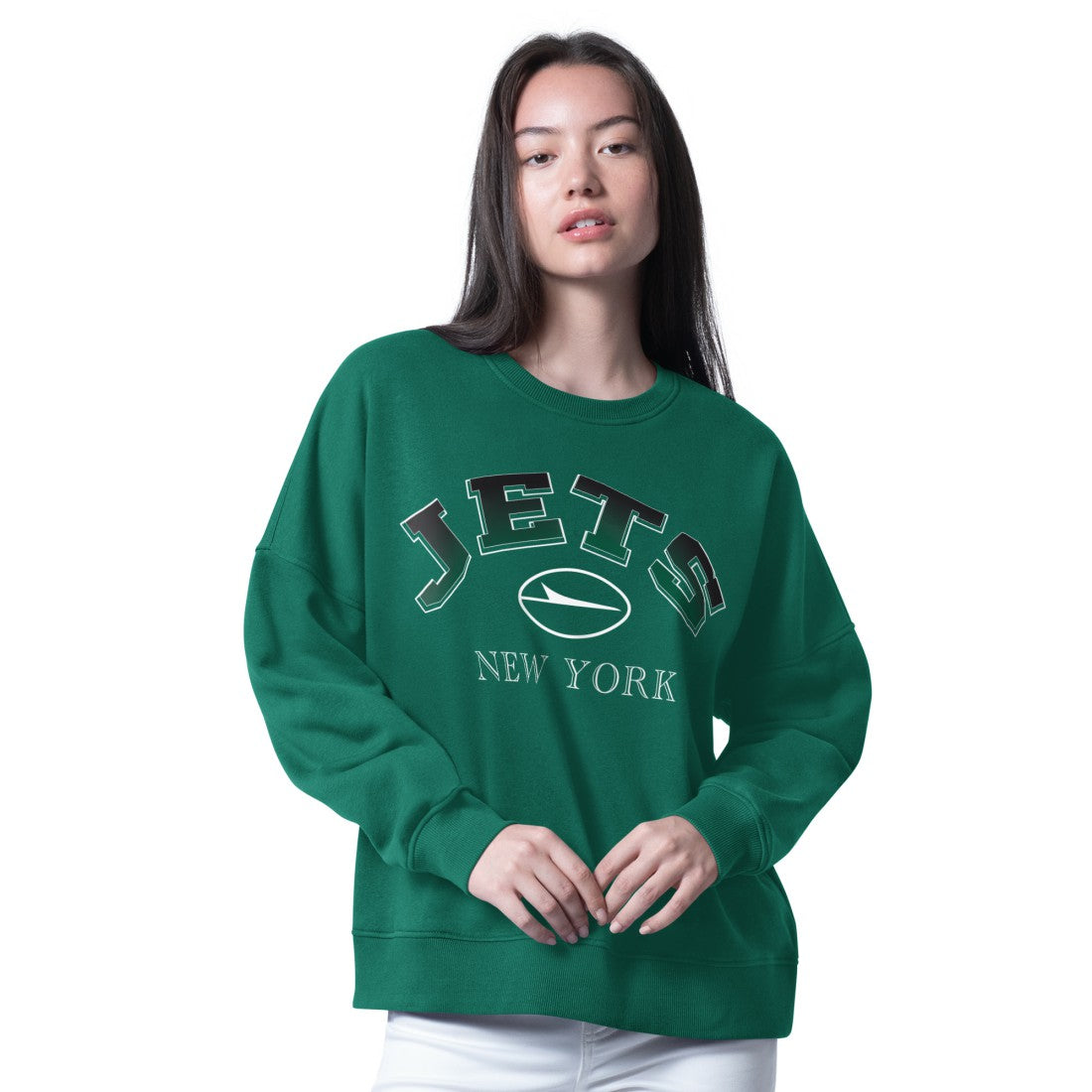 New York Jets G-III 4Her by Carl Banks Women's Oversized Feud Sweatshirt - Green cheap