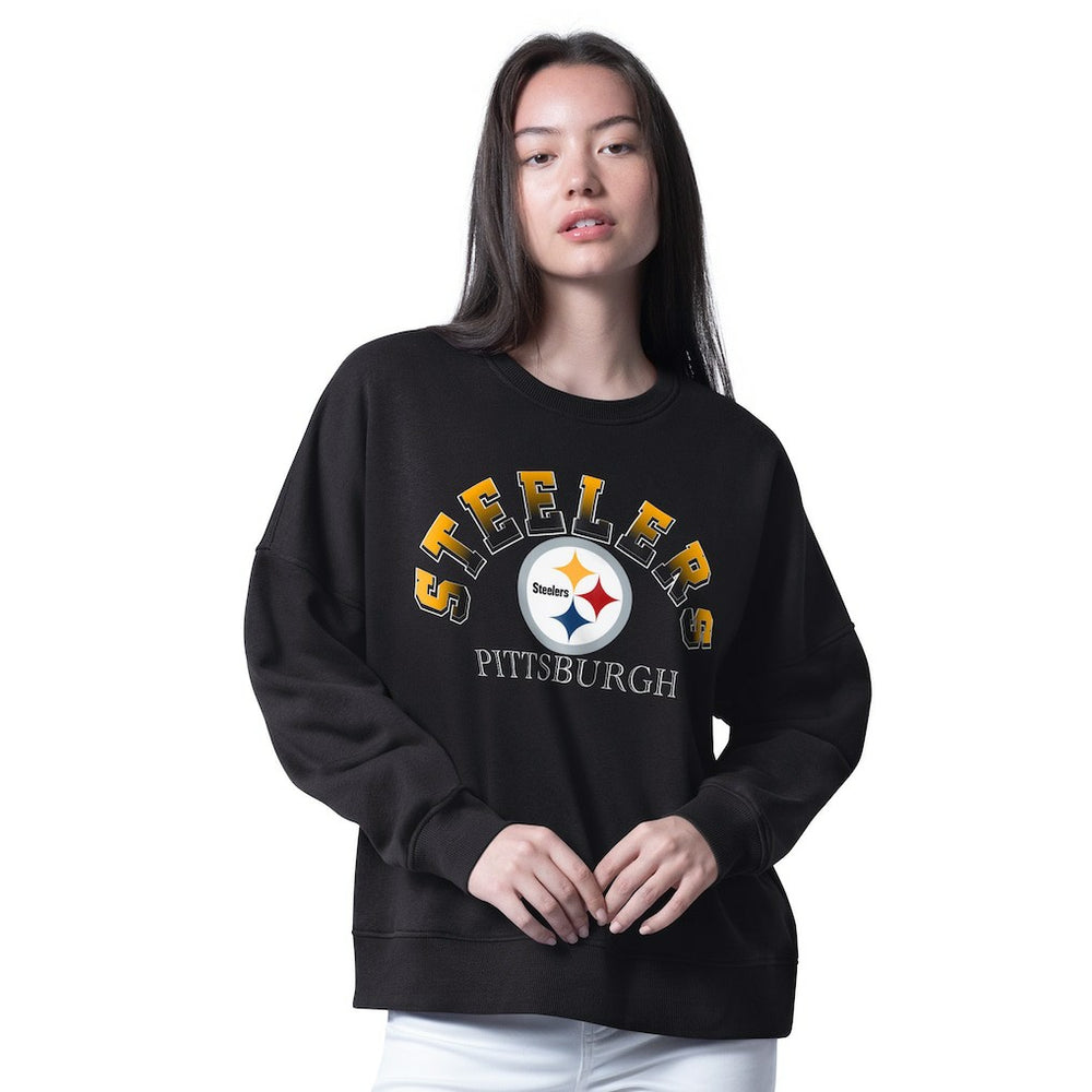 Pittsburgh Steelers G-III 4Her by Carl Banks Women's Oversized Feud Sweatshirt - Black sale