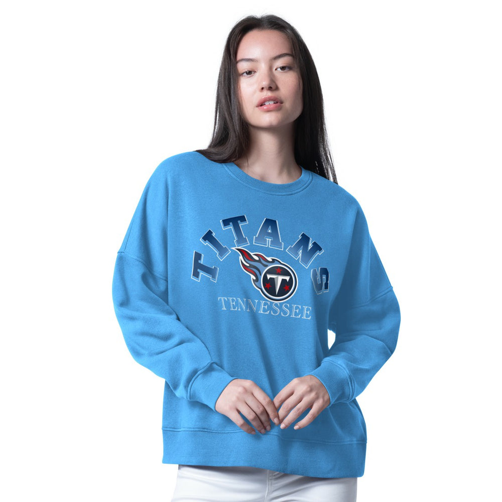 Tennessee Titans G-III 4Her by Carl Banks Women's Oversized Feud Sweatshirt - Light Blue discount