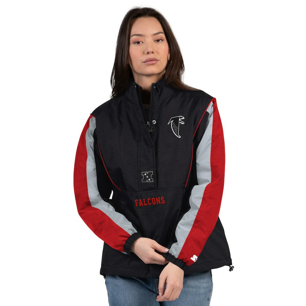 Atlanta Falcons Starter Women's Thursday Night Gridiron Half-Zip Jacket - Black/Red outlet