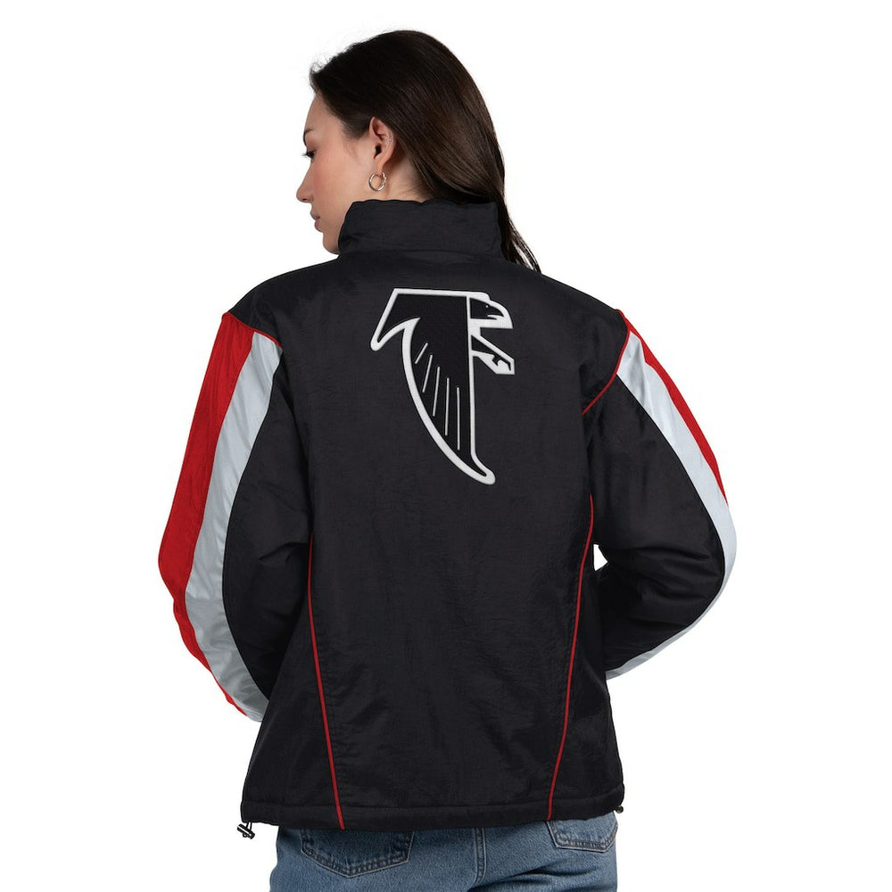 Atlanta Falcons Starter Women's Thursday Night Gridiron Half-Zip Jacket - Black/Red outlet