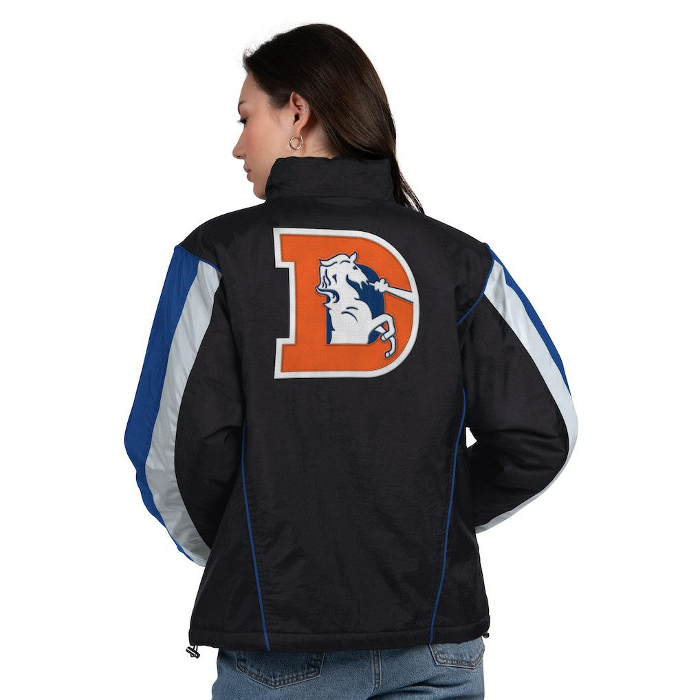 Denver Broncos Starter Women's Thursday Night Gridiron Half-Zip Jacket - Black/Navy on sale