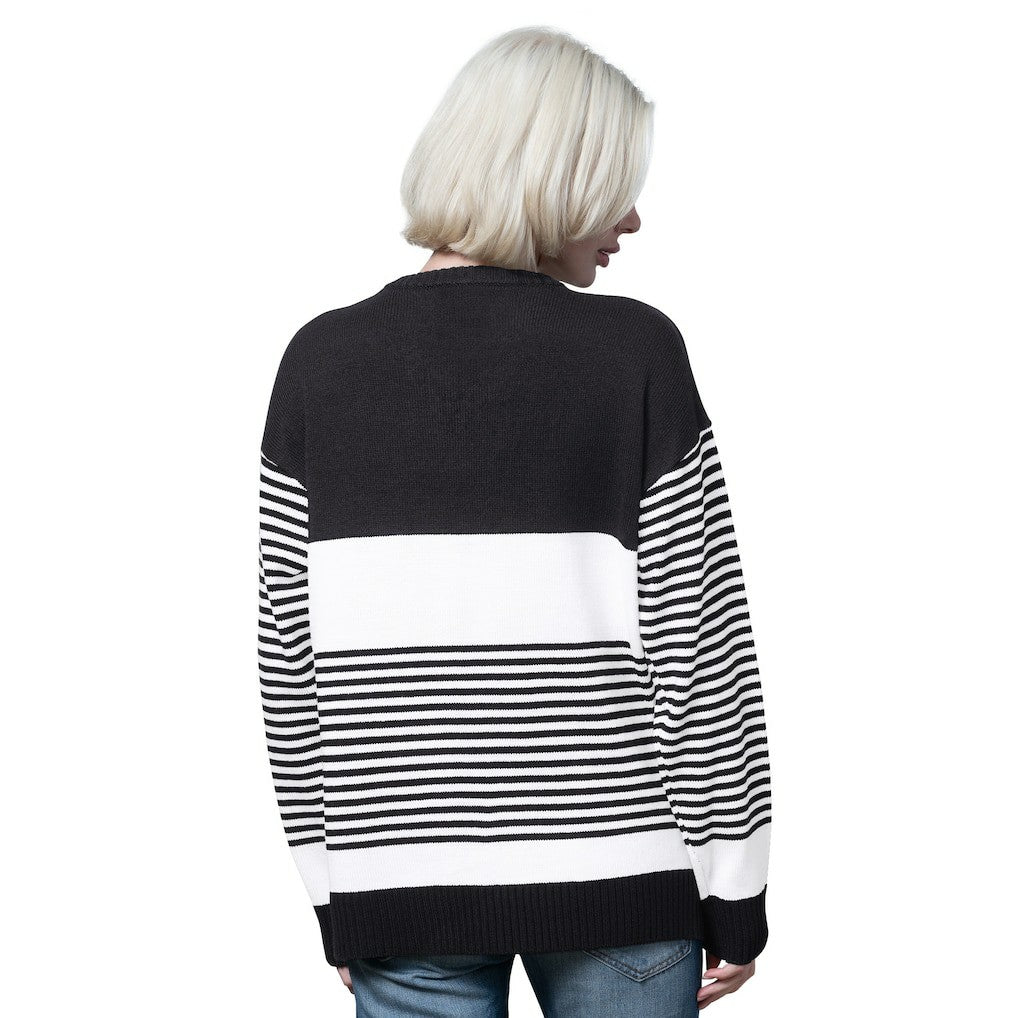 New Orleans Saints Starter Women's No Huddle Striped V-Neck Sweater - Black for sale