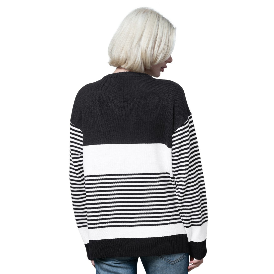 Detroit Lions Starter Women's No Huddle Striped V-Neck Sweater - Black online