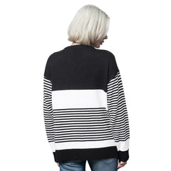 Detroit Lions Starter Women's No Huddle Striped V-Neck Sweater - Black online
