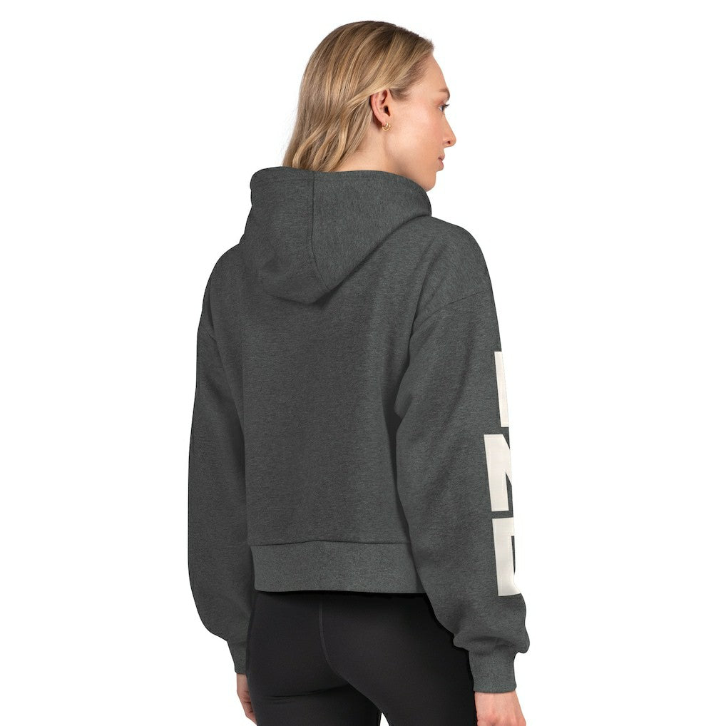 Indianapolis Colts Starter Women's Star Player Cropped Fleece Pullover Hoodie - Heather Charcoal online