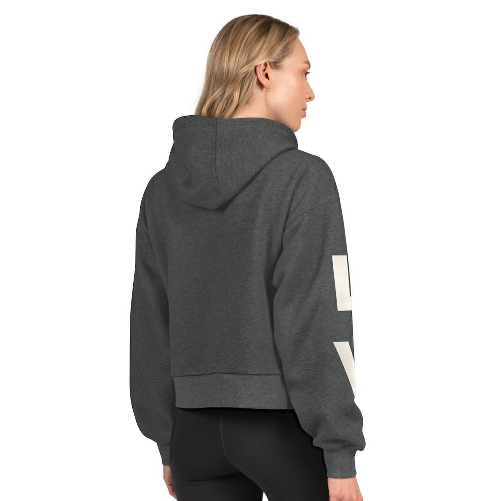 Las Vegas Raiders Starter Women's Star Player Cropped Fleece Pullover Hoodie - Heather Charcoal cheap