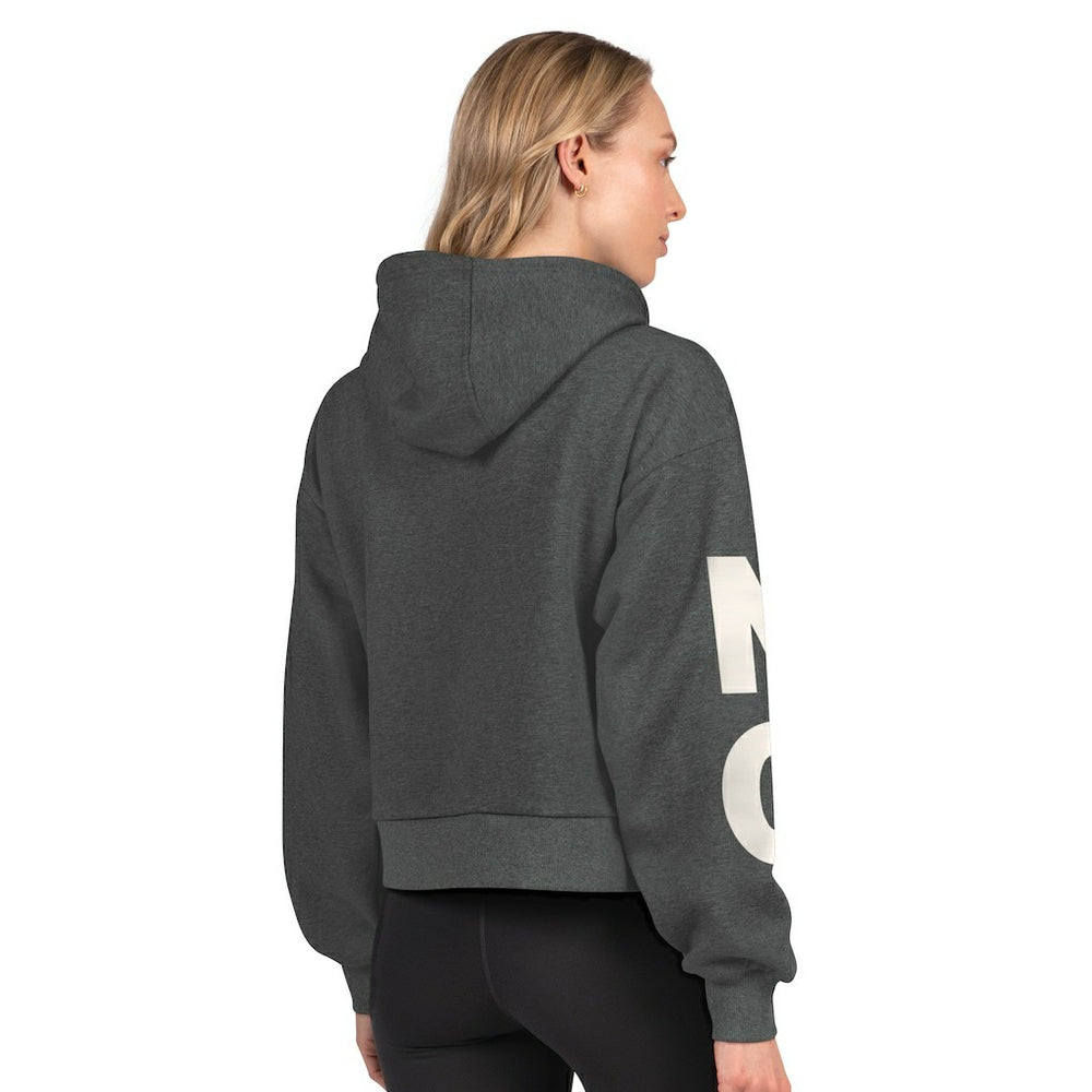New Orleans Saints Starter Women's Star Player Cropped Fleece Pullover Hoodie - Heather Charcoal on sale