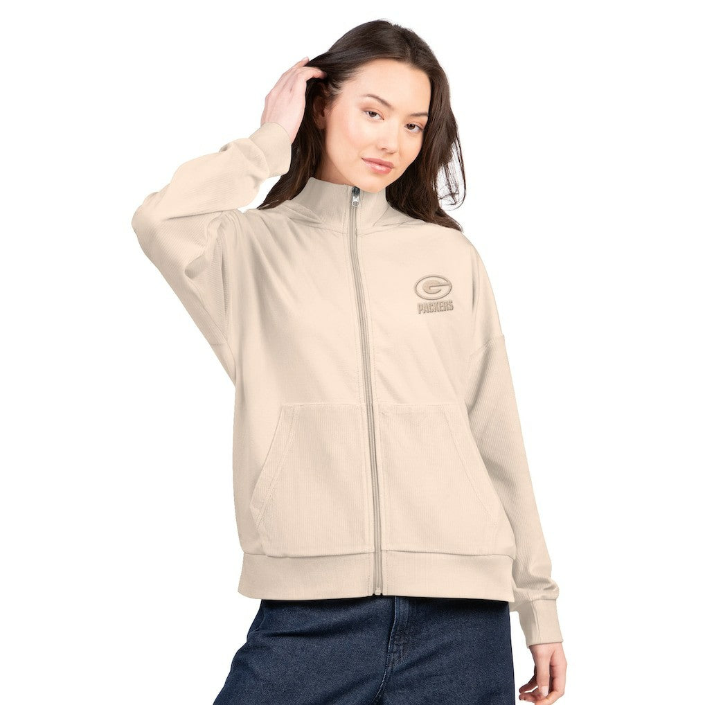 Green Bay Packers G-III 4Her by Carl Banks Women's Rookie Full-Zip Hoodie - Tan outlet